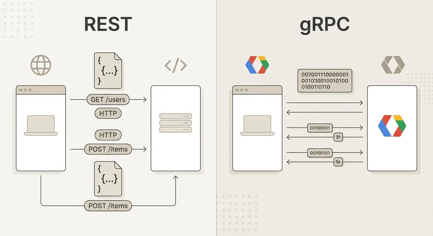 REST vs gRPC : choisir le bon style d'API pour votre application | Koder.ai