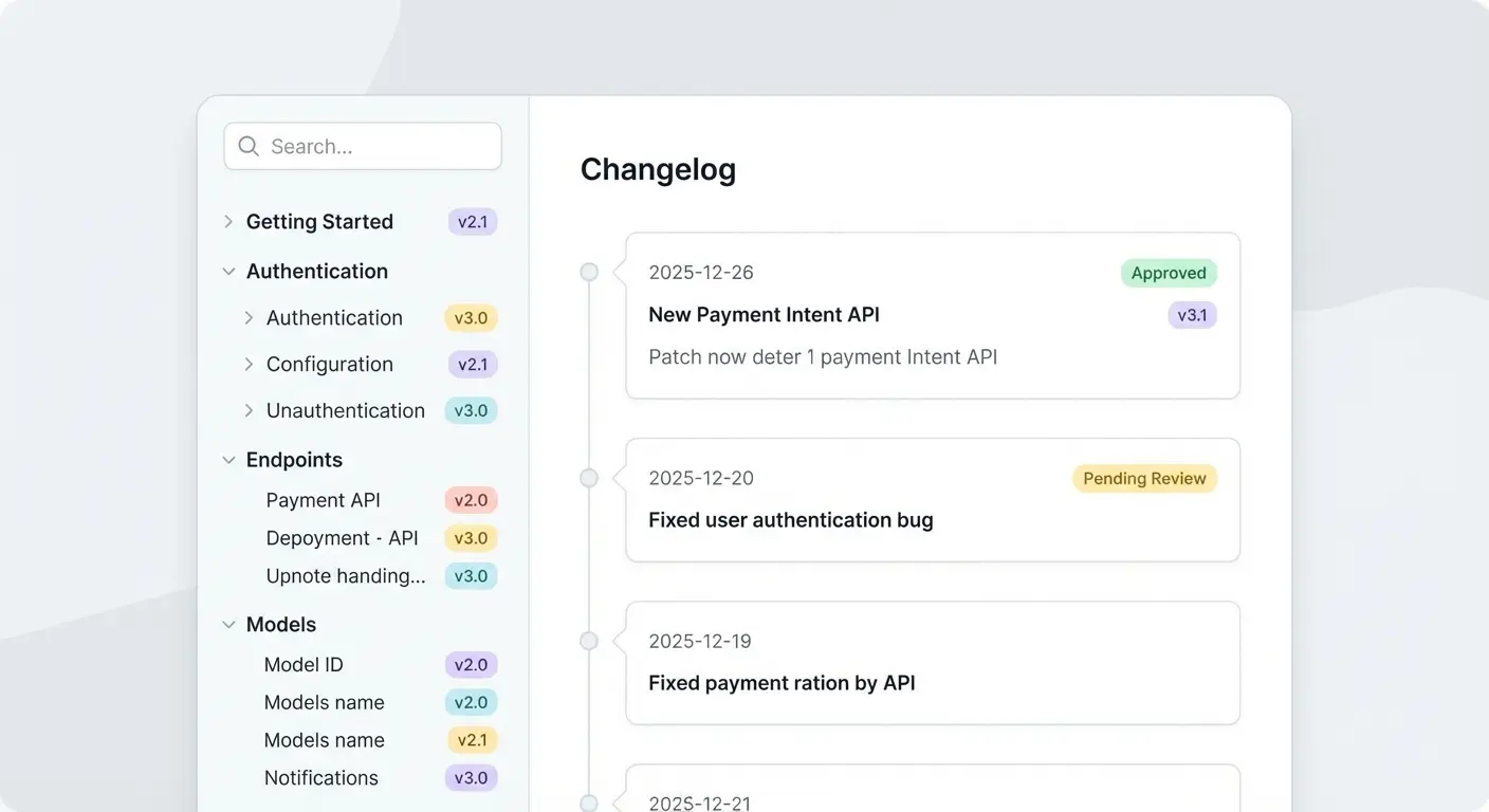 Cómo construir una app web para docs de API y changelogs | Koder.ai