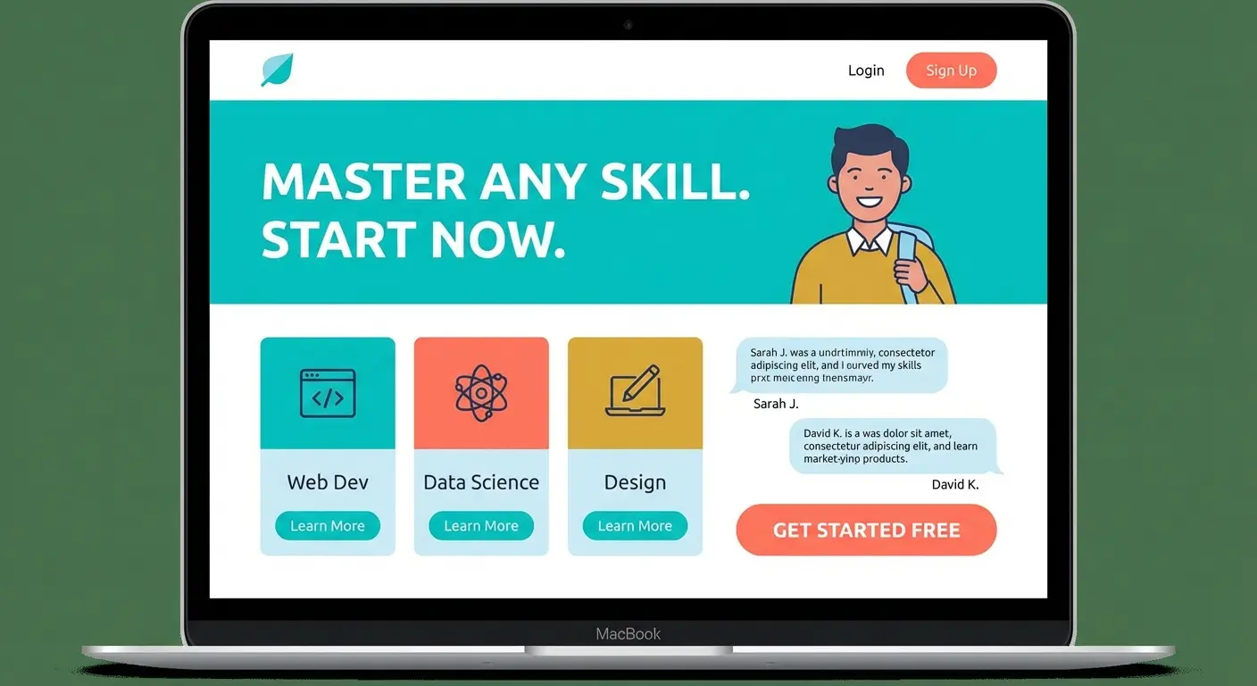 How to Create a Website for a Learning Product Landing Page | Koder.ai