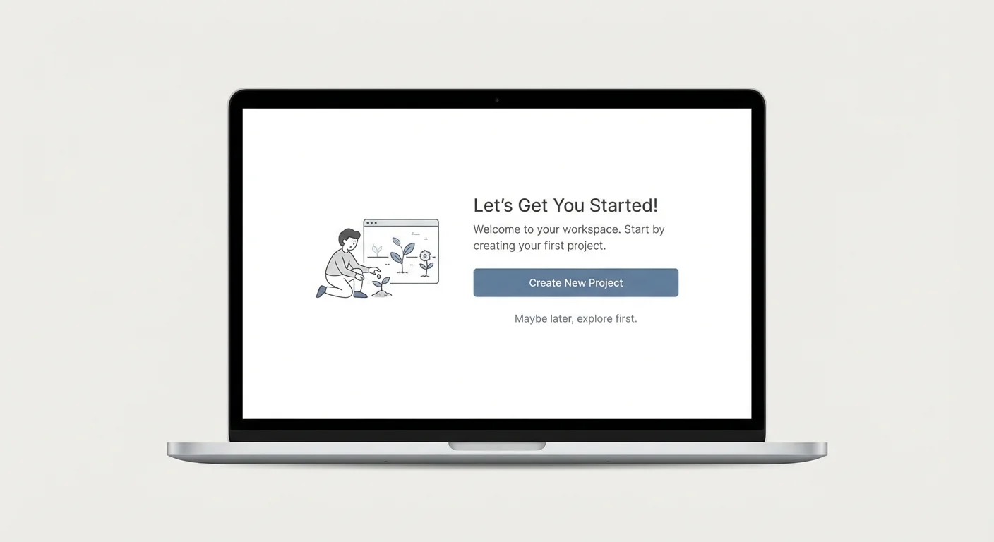 Empty state design that drives setup completion in apps | Koder.ai