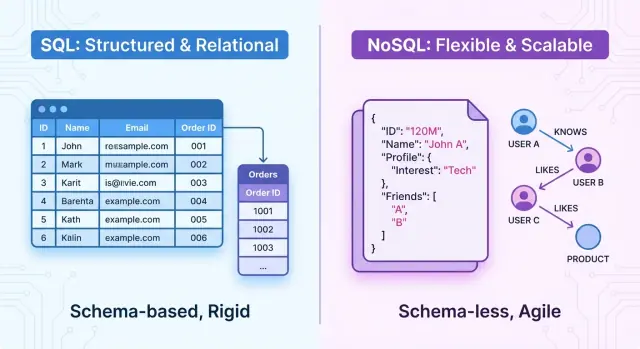 SQL vs NoSQL 데이터베이스: 주요 차이점과 사용 사례