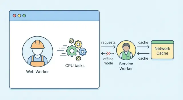 Web Workers vs Service Workers: wat ze zijn en waarom