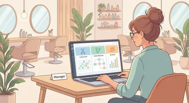 Çok‑Lokasyonlu Salon Web Uygulaması İnşa Etme: Rotasyon ve Analitik