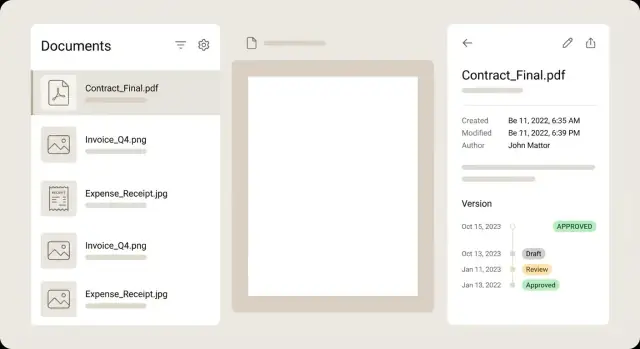 Document-centric workflows: data model and UI patterns
