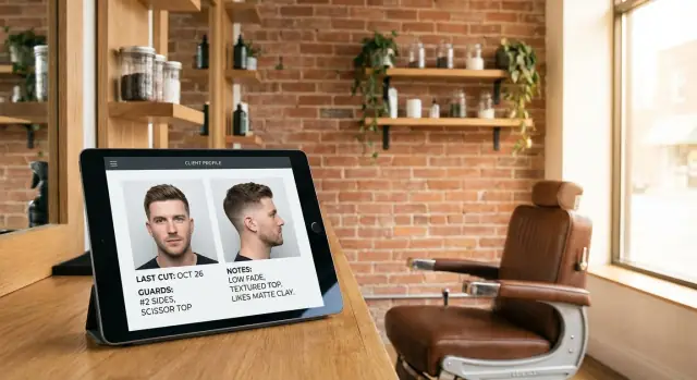 Haircut Preference Card App for Repeat Clients in Barbershops