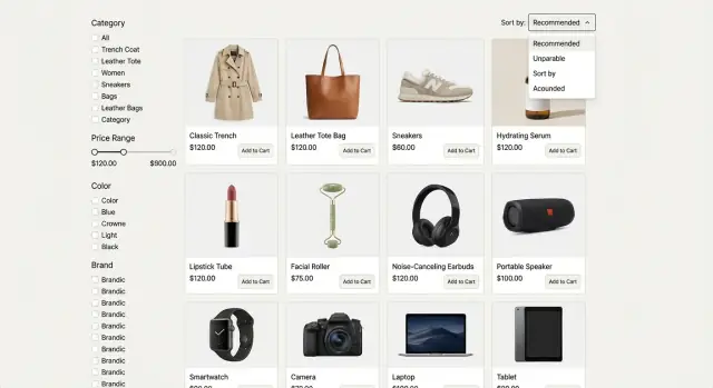 Standaard sortering op categoriepagina's voor nieuwe items en bestsellers