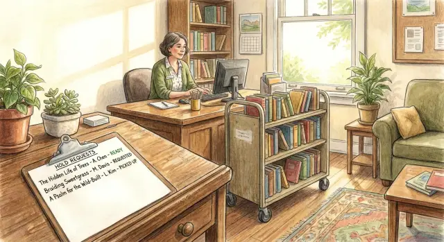 Аккуратный список заявок на бронирование книг для небольших библиотек