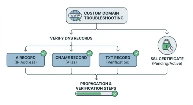 Custom domain troubleshooting checklist for DNS and SSL issues