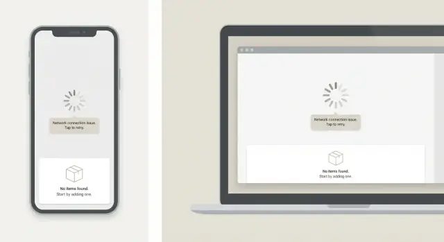 Des états de chargement, d'erreur et vides cohérents sur web et mobile