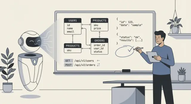 Permitir que a IA projete esquemas, APIs e modelos de dados de backend