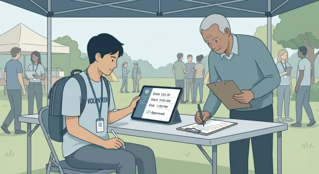 Volunteer Hours Log for Students: Approvals and Exports