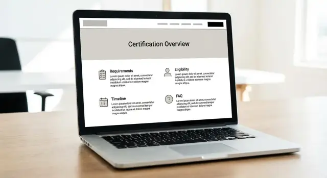 Hoe je een website bouwt voor een overzicht van een branchecertificering