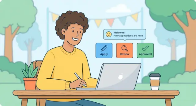 Форма заявки продавца для мероприятий, которая работает сама по себе