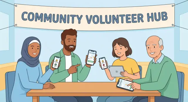 Crea un'app per il coordinamento dei volontari: turni, ruoli e avvisi