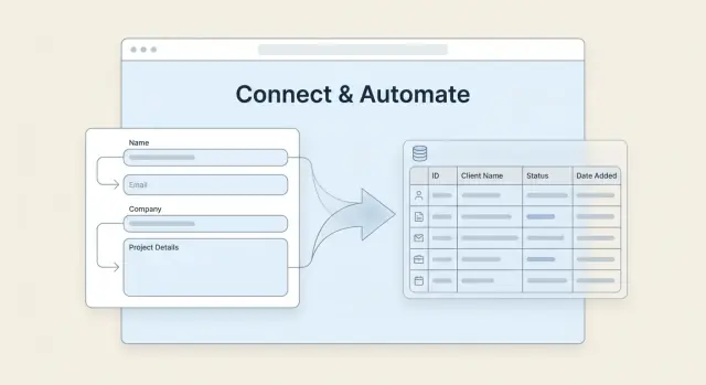 데이터베이스에 저장되는 클라이언트 인테이크 폼(노코드 가이드)