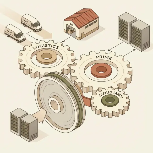 Маховик Amazon: логистика, Prime и поддержка AWS