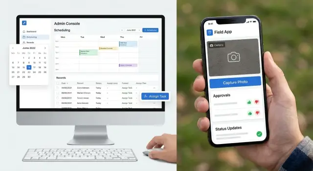 Web- und Mobile-Workflow für Büro- und Außenteams