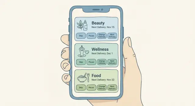 Skip, pauze en adreswijzigingen voor abonnementen: regels en UI