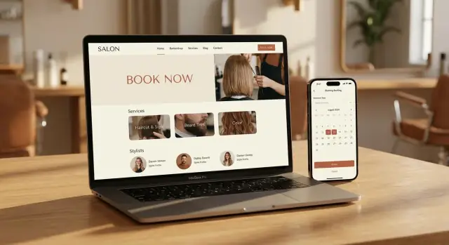 Salon- & Barbierboekingswebsites: lay-outs en flows die converteren