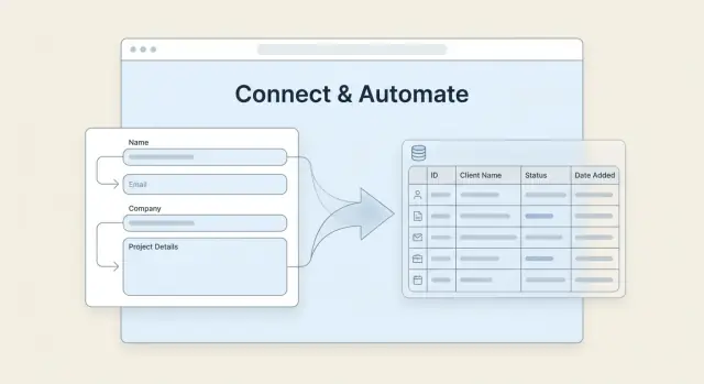 Gönderimleri Veritabanına Kaydeden Müşteri Intake Formları (Kodsuz Rehber)