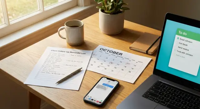 Client Follow-Up Reminder List for After Each Job