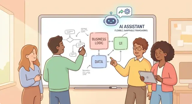 Como o código gerado por IA ajuda a reduzir o lock-in de frameworks no início