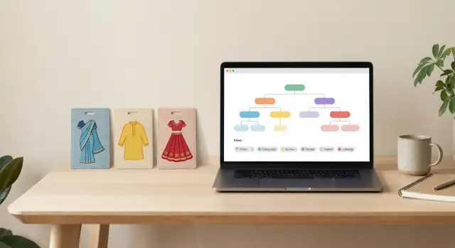 Merchandising van Indiase kleding: collectiestructuur voor makkelijk bladeren