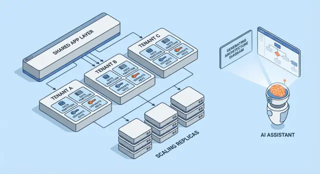 Patrones SaaS multitenant: aislamiento, escalado y diseño con IA
