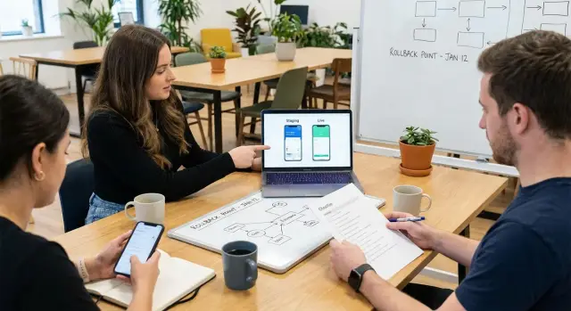 Sichere Feedback‑Schleifen für nicht‑technische App‑Teams, die Live‑Arbeit schützen