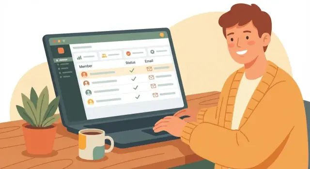 Club dues tracker: membership list, payments, reminders