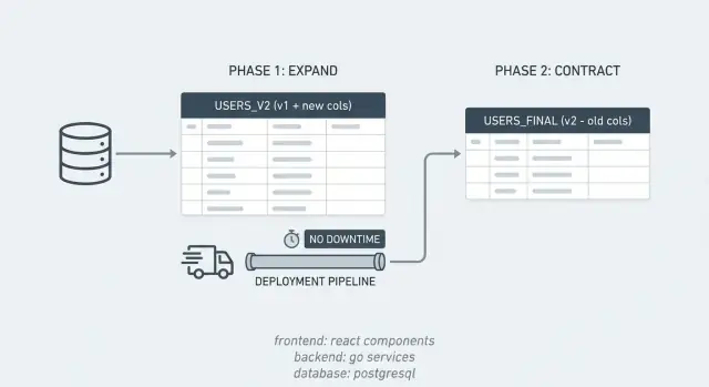 Zero-downtime schema changes with expand/contract pattern