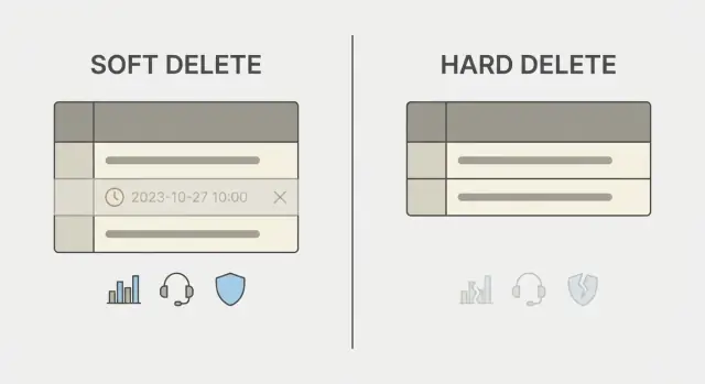 Soft deletes vs hard deletes: tradeoffs that matter in real apps