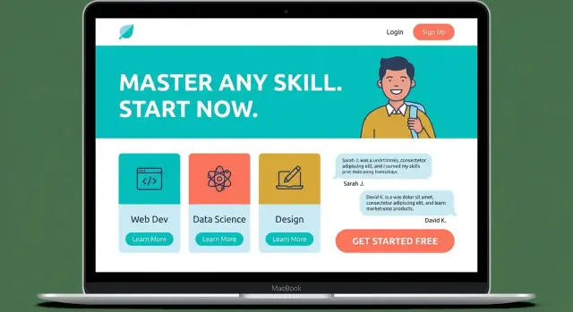 Cómo crear un sitio web para la página de aterrizaje de un producto de aprendizaje