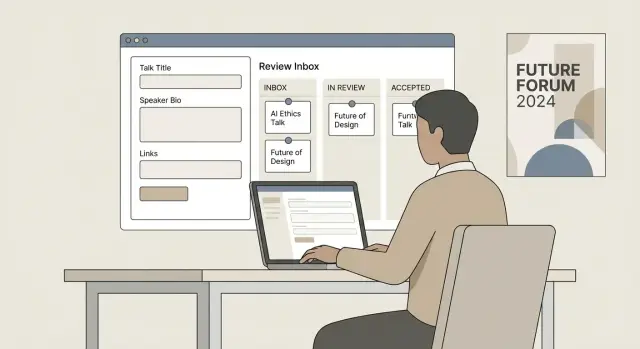 Форма подачи заявок для спикеров, которая остаётся организованной