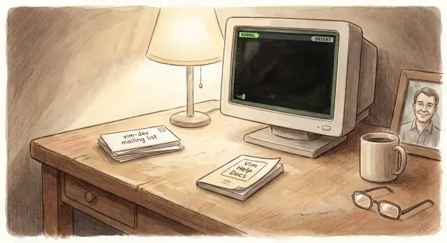 Bram Moolenaar e o Vim: como a cultura do editor construiu hábitos para desenvolvedores