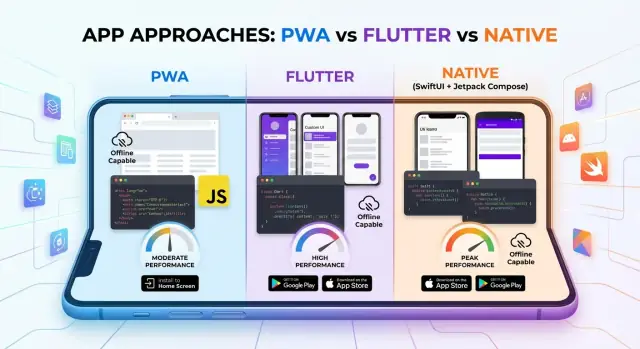 PWA vs Flutter vs Native: SwiftUI/Compose-verschillen uitgelegd