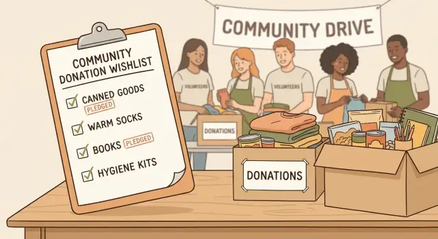 Список нужных предметов для благотворительности: как избежать дубликатов и отслеживать обещания