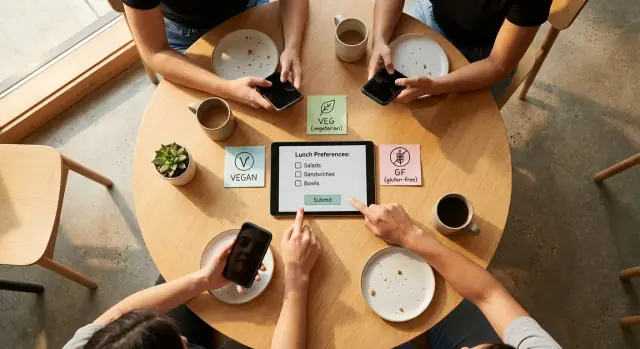 Lunch Preference Poll for Small Groups That Ends the Chat Loop