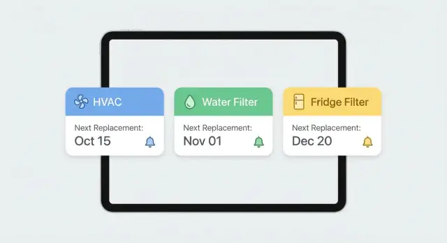 Трекер замены фильтров бытовых приборов: простые напоминания, которые работают