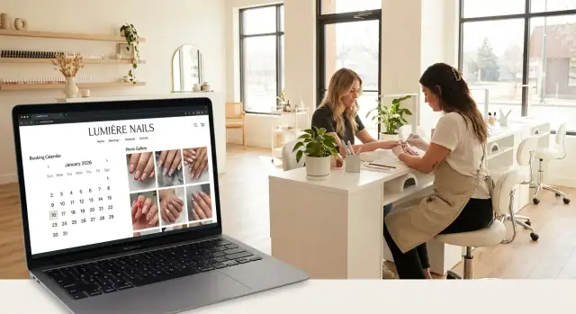 Maak een professionele nagelstudio-website met online boeking en galerij