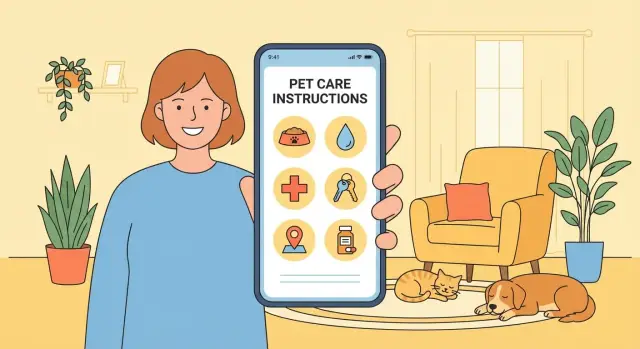 Страница инструкций по уходу за питомцем: одна ссылка на всё