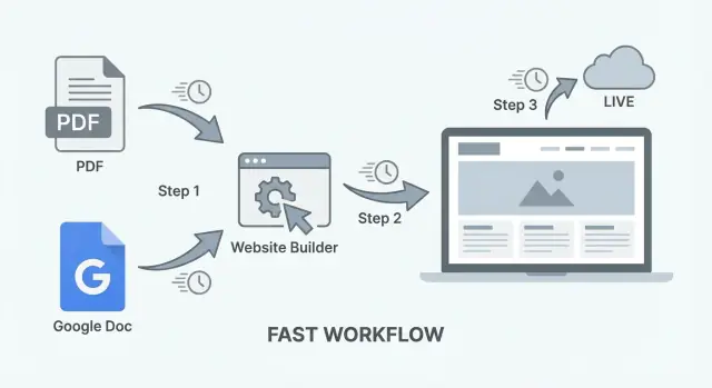 Transformer un PDF ou un Google Doc en site Web (flux de travail rapide)