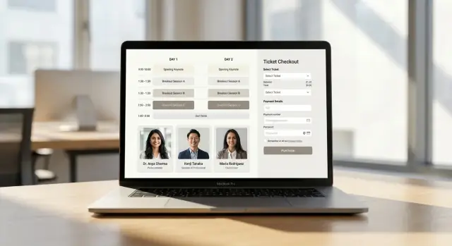 Essentiële elementen voor conferentiewebsites: agenda, sprekers en ticketing