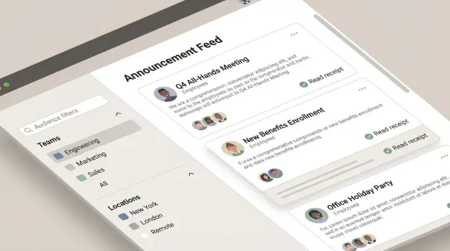Okuma Makbuzlu Dahili Duyurular Web Uygulaması Oluşturun