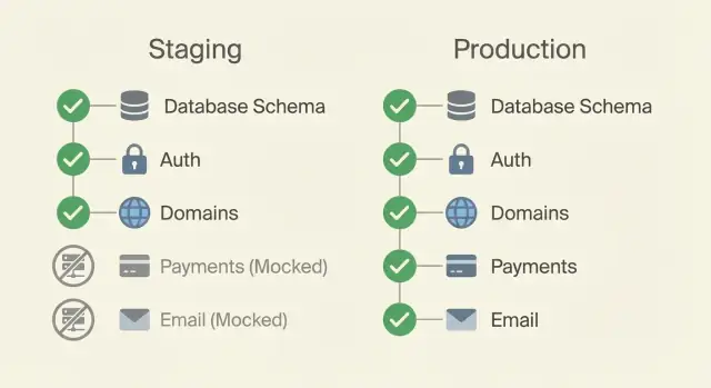 Staging vs production for small teams: what to copy and fake