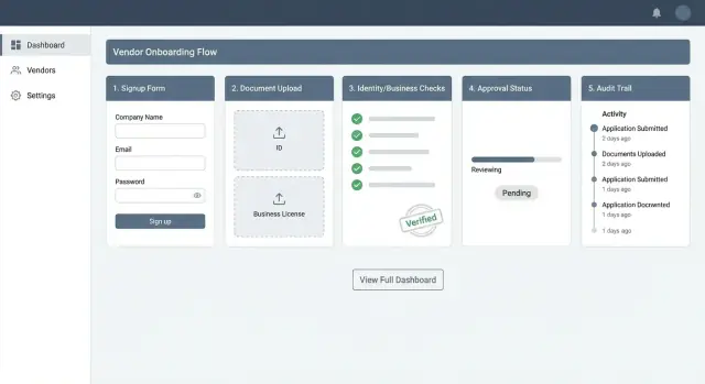 How to Create a Web App for Vendor Onboarding & Verification