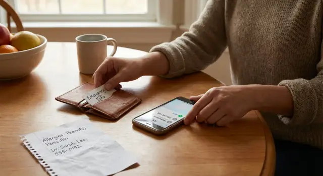 Кошелёк экстренных контактов для семей: что хранить