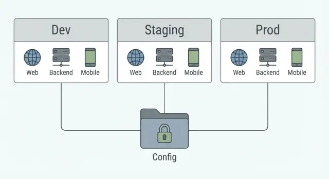 Patronen voor omgevingsconfiguratie voor dev, staging en prod