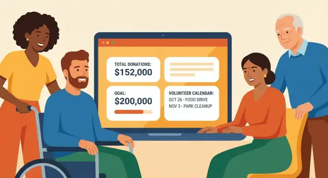 Kâr Amacı Gütmeyen Kuruluşlar için Bağış ve Gönüllü Takip Web Uygulaması Oluşturun