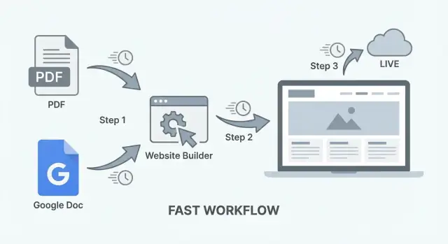 PDF veya Google Doc’u Web Sitesine Dönüştürün (Hızlı İş Akışı)